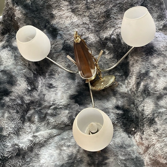 Other - Vintage Chandelier Mid
Century Modern Wood Glass